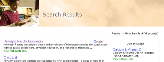 HFA custom google search API
